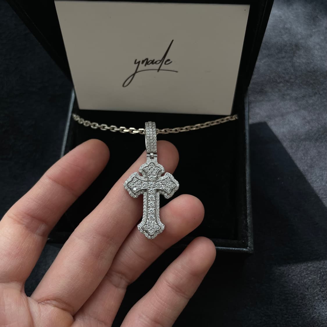 보증서o) 모이사나이트 크로스 펜던트 체인 상품이미지4