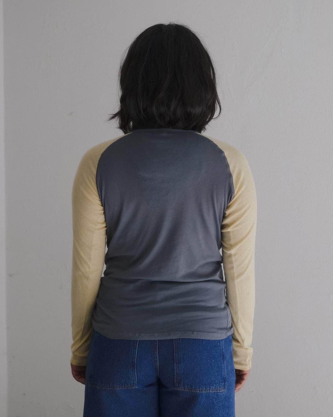 [S,M,L]베이스레인지 Gene 나그랑 롱 슬리브리스 탑/블루 베이지 상품이미지5