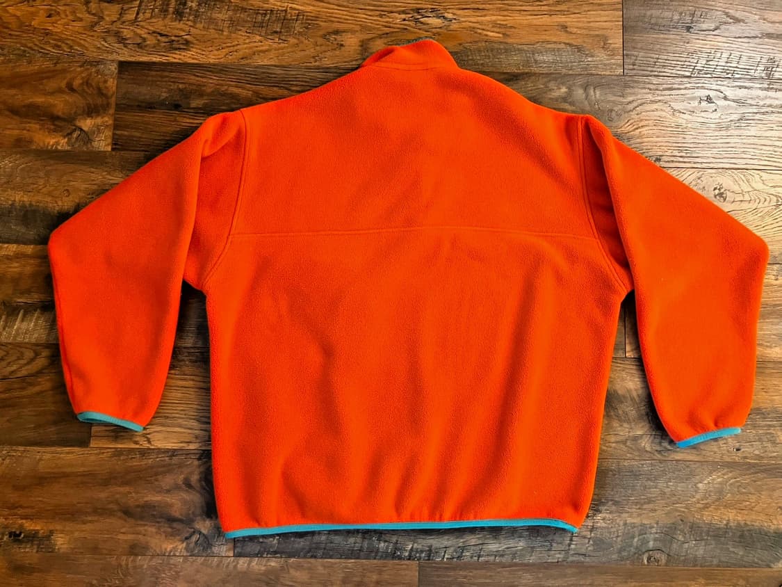 19FW 파타고니아 신칠라 스냅-티 플리스 오렌지/터콰이즈 상품이미지4