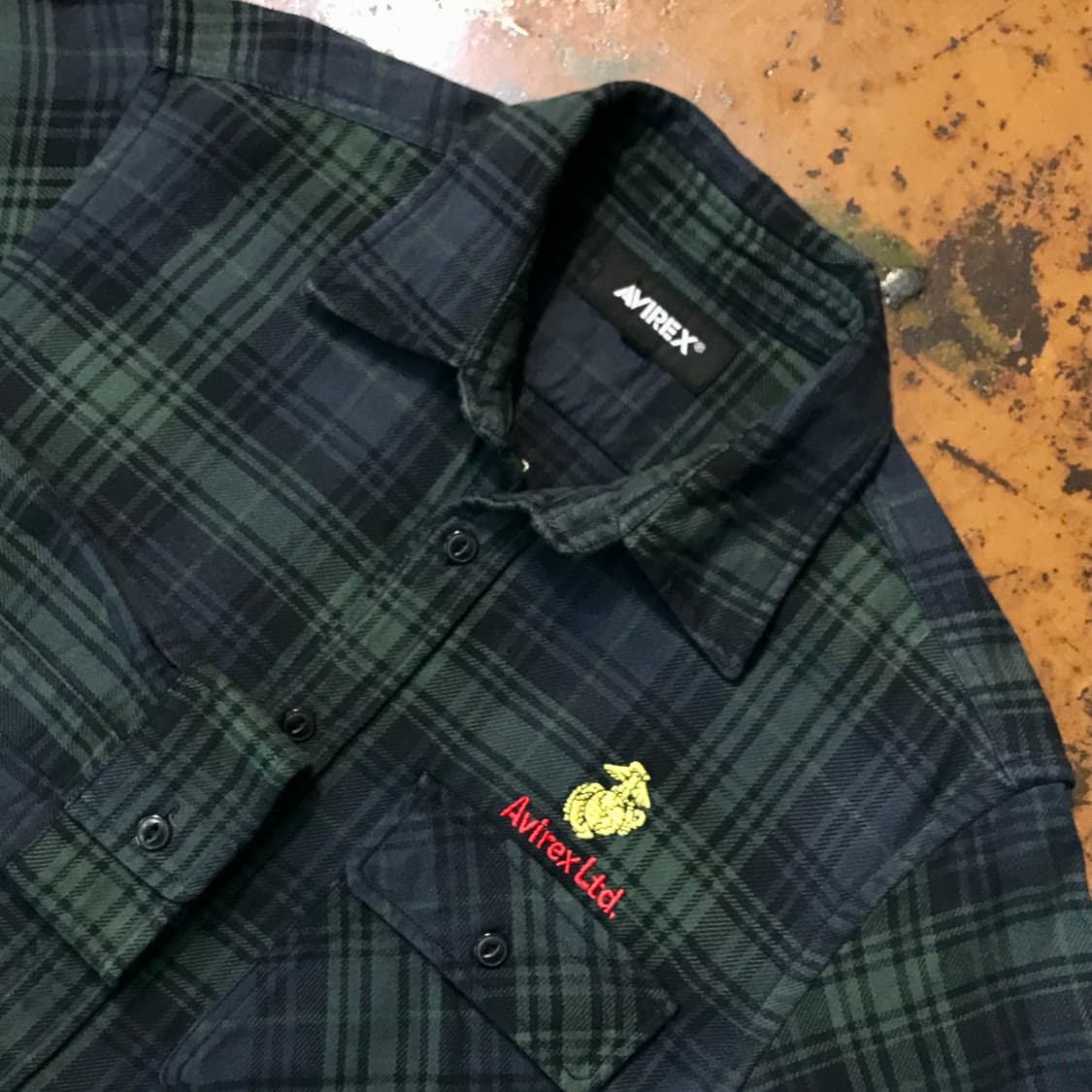 아비렉스 투포켓 청록 마드라스 체크 도톰한 코튼 셔츠 남성 102 여성F 상품이미지3