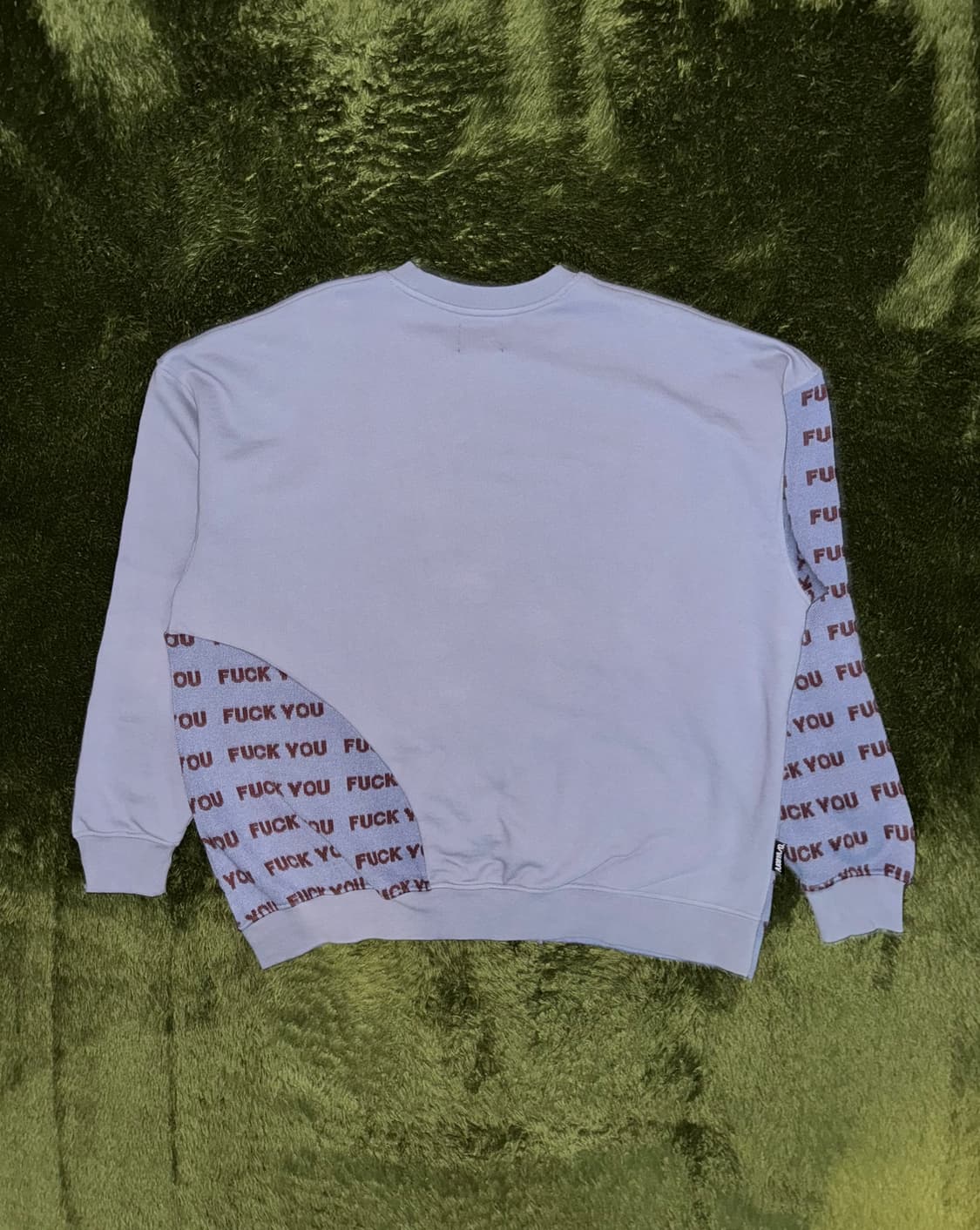 [XL] 아조바이아조 FUCK YOU 니트 믹스 스웻 셔츠 퍼플 상품이미지8