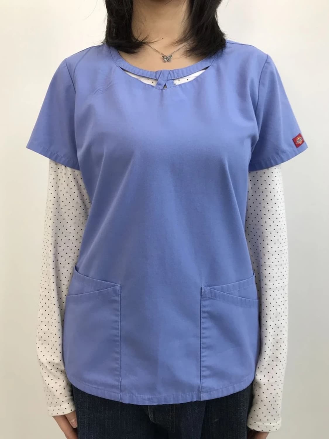 Dickies Blue Scrub Top Medical Shirt 상품이미지3