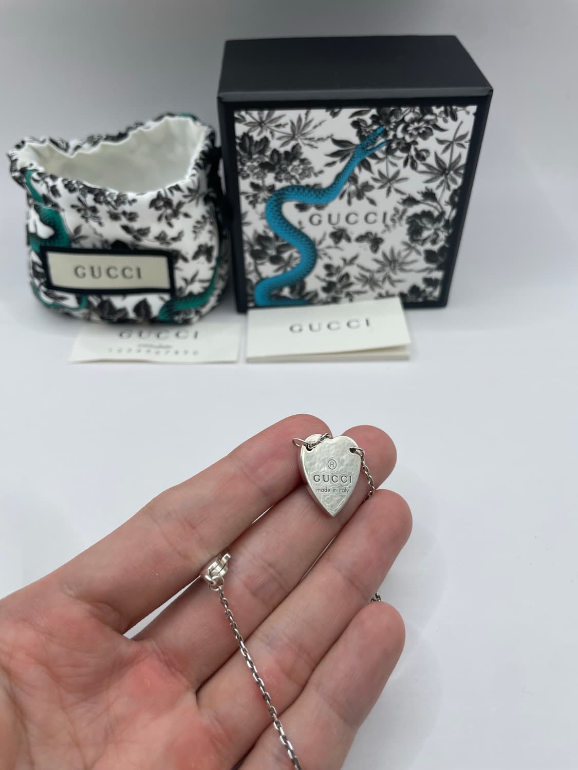 구찌 목걸이 트레이드마크 하트 펜던트 네크리스 상품이미지6