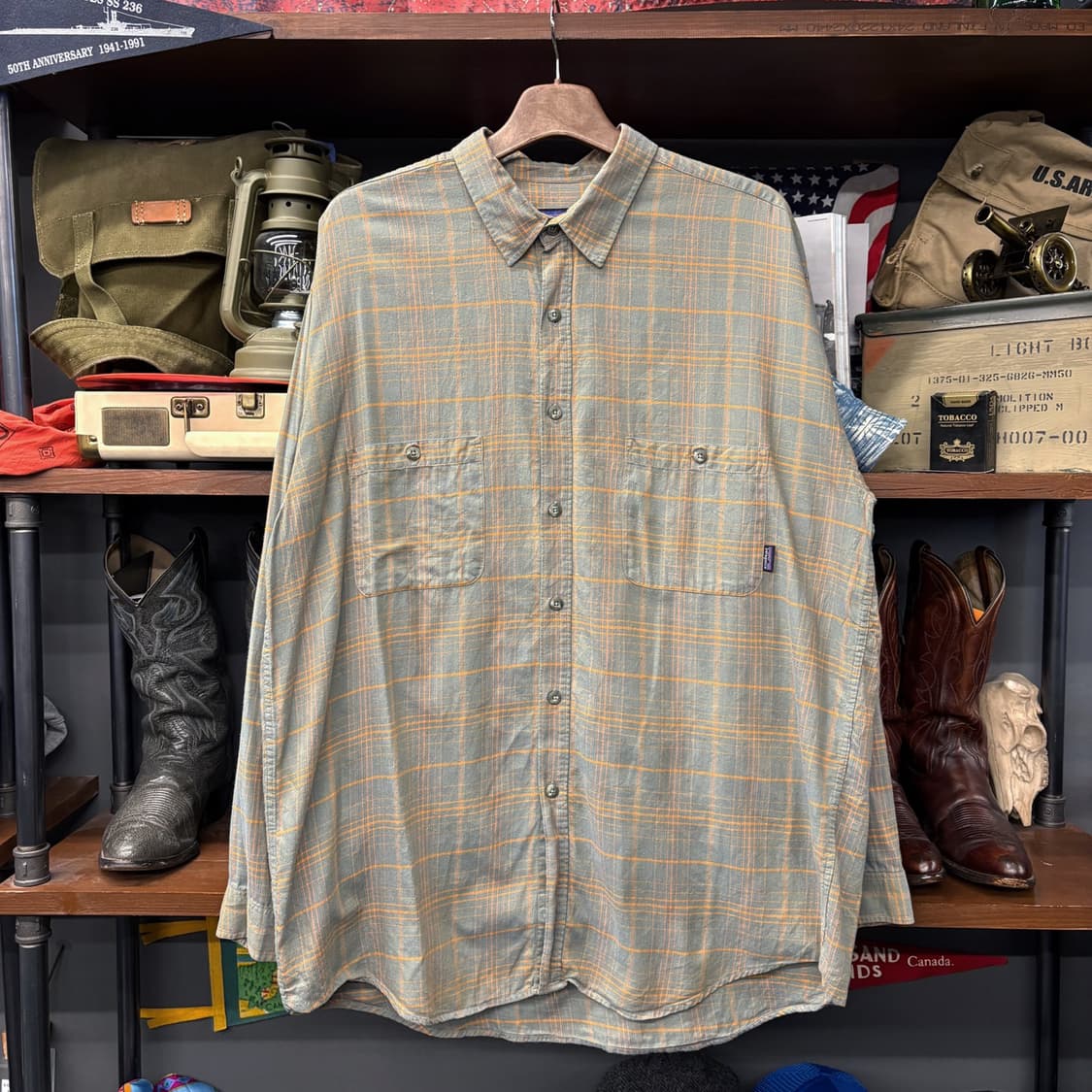 00s 파타고니아 오가닉코튼 멀티플래드 체크 워크셔츠 N196 상품이미지1