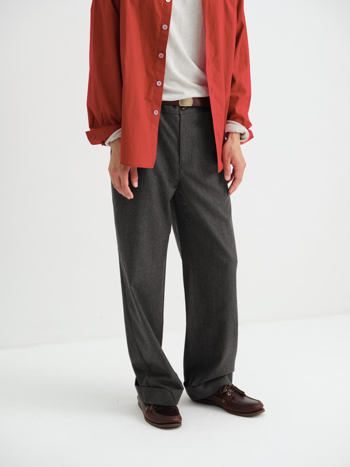 Seasalt Stripe wool pants charcoal 상품이미지4