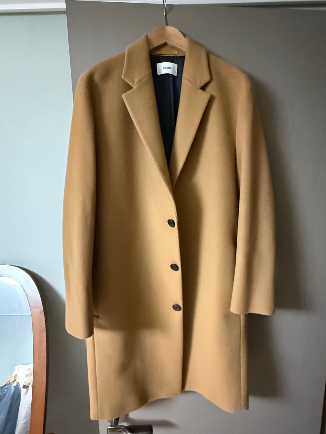 인사일런스 케시미어 싱글코트 베이지 L 상품이미지1