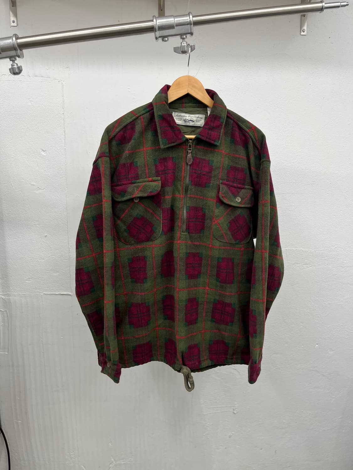 108) CHECK TWO-POCKET FLEECE HALF ZIP-UP 상품이미지1