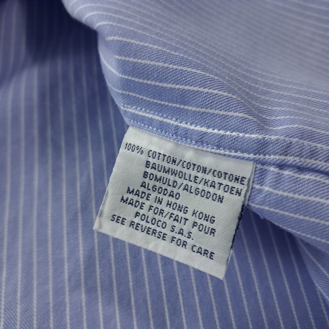CK546 XL 폴로 90s 홍콩판 블루 핀스트라이프 셔츠 남방 상품이미지5