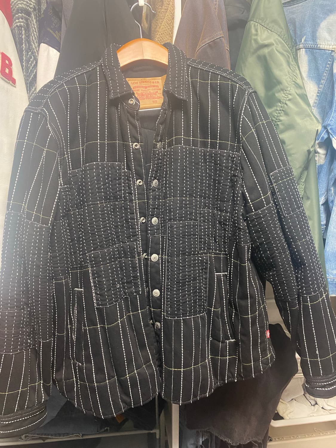 데님티어스 피스 패치워크 패디드자켓 상품이미지2