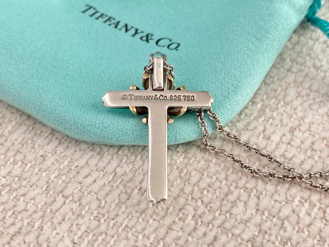 티파니 시그니처 십자가 18k 콤비 실버 목걸이 상품이미지6