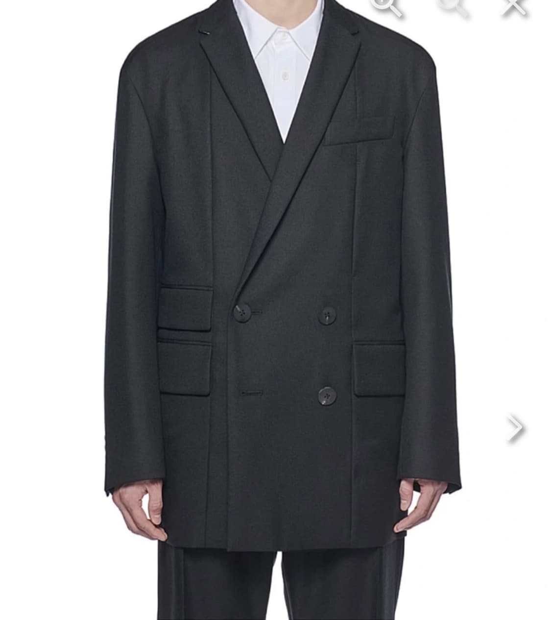 우영미 20ss 블랙 루즈핏 더블 자켓 46 상품이미지1