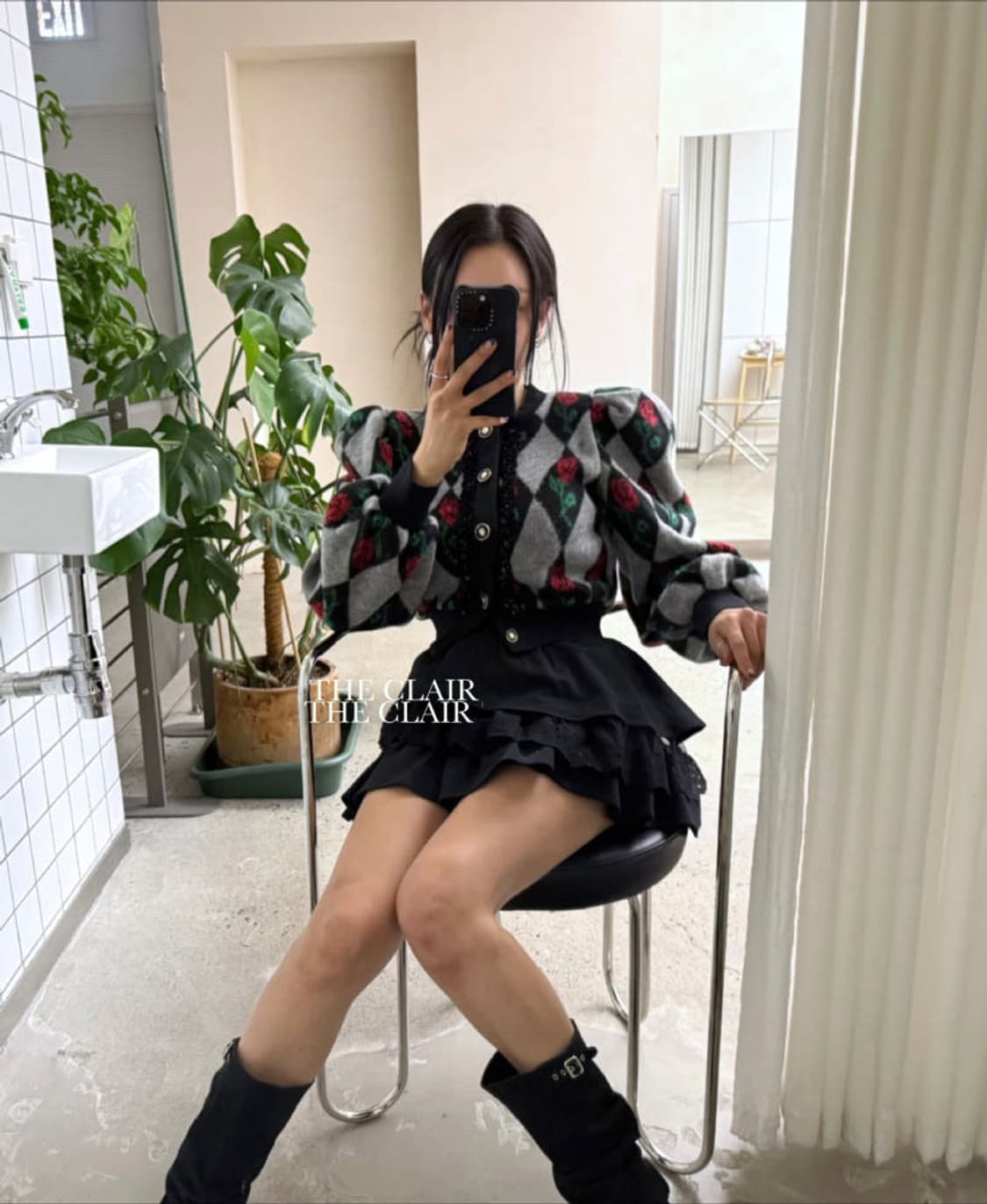 AB 아가일 꽃 가디건  상품이미지1