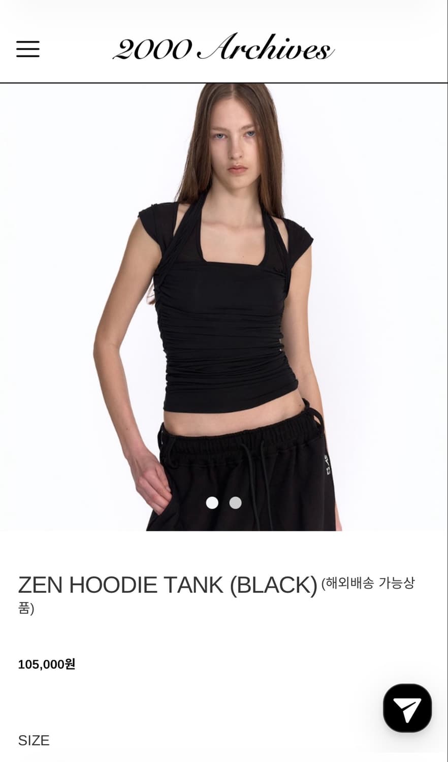 [새상품] 2000아카이브스 zen hoodie tank black 02 상품이미지1