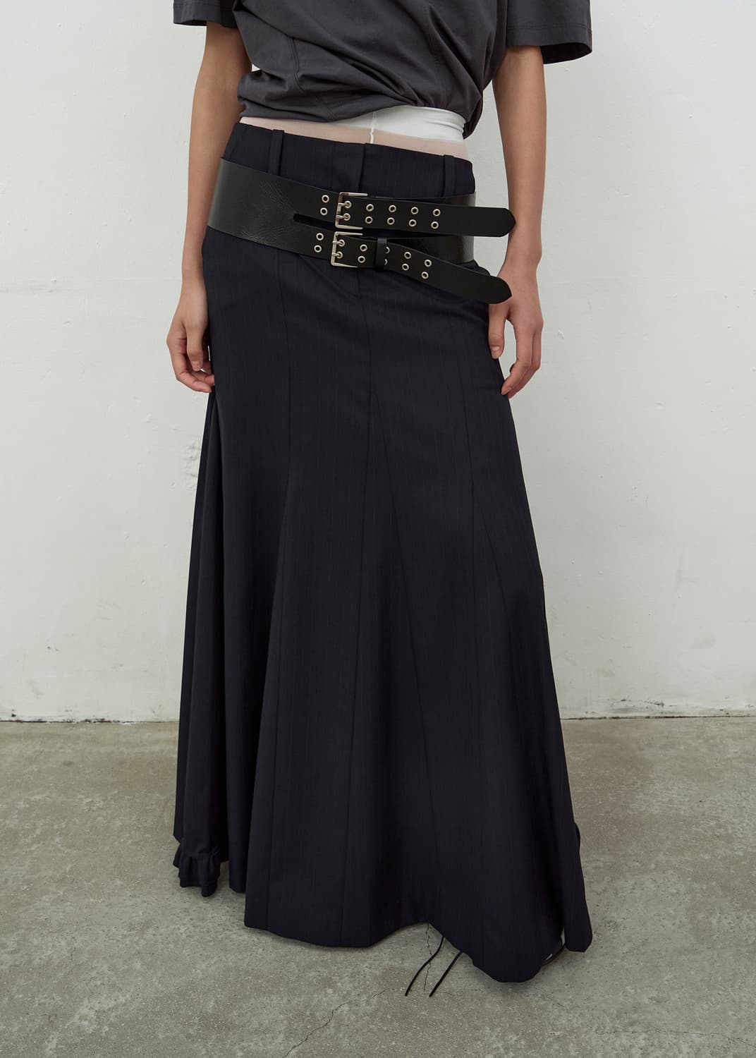 LCDC TM 와이드 더블 아일렛 레더 벨트 블랙/레이어드 엘씨디씨 티엠 상품이미지3