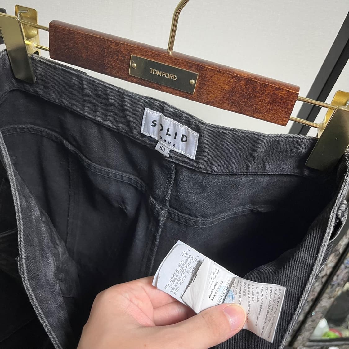 정품 50) 솔리드 옴므 흑청 카펜터 카고 데님 청바지 상품이미지4