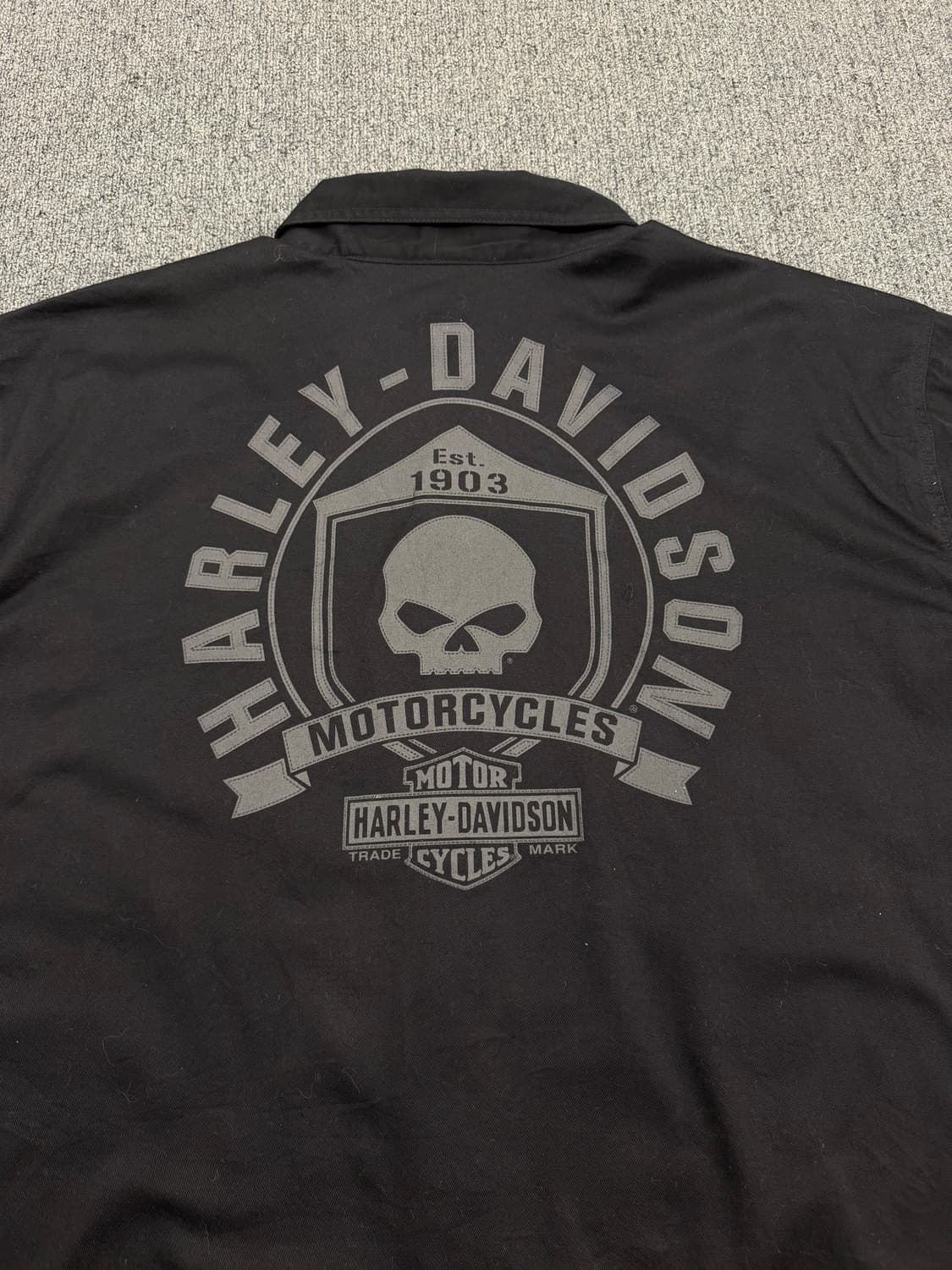 4XL) 할리데이비슨 스컬 프린팅 빅사이즈 반팔 셔츠 상품이미지5