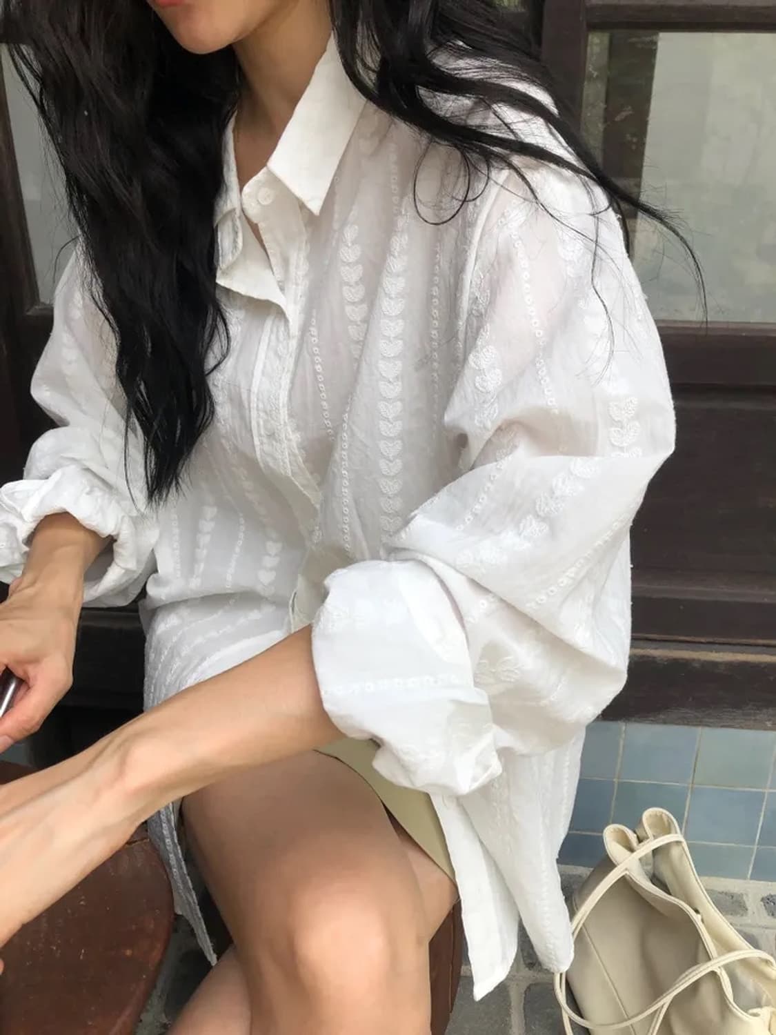 리넨느 화이트 셔츠 상품이미지4