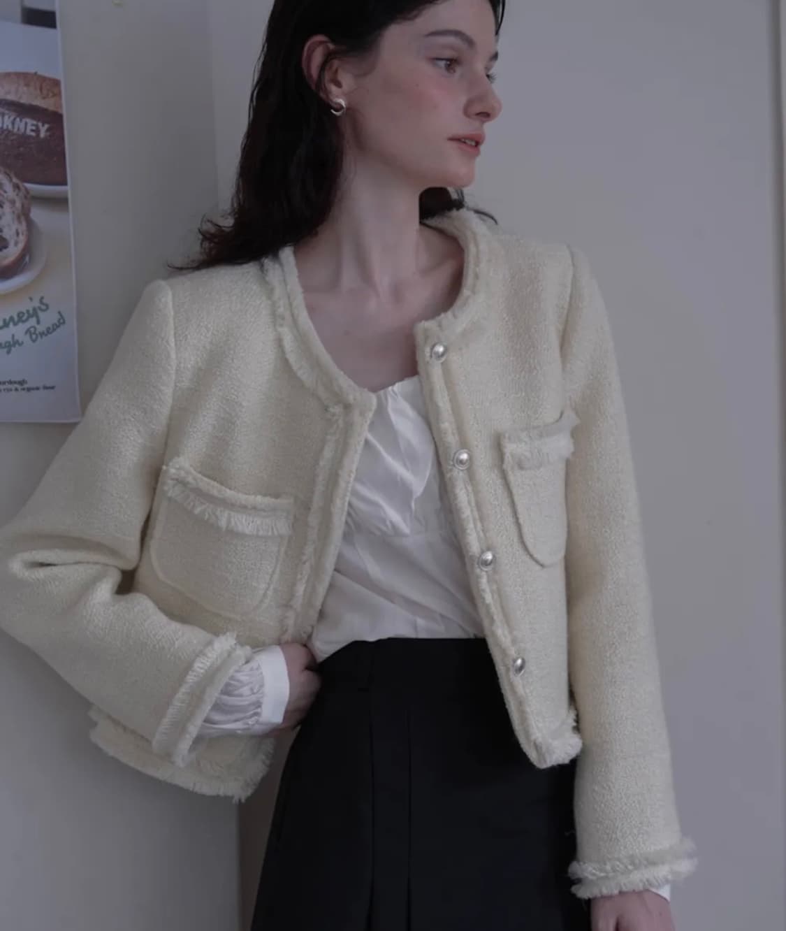 드헤베 트위드 자켓 Fringe Trimming Tweed Jacket 상품이미지3