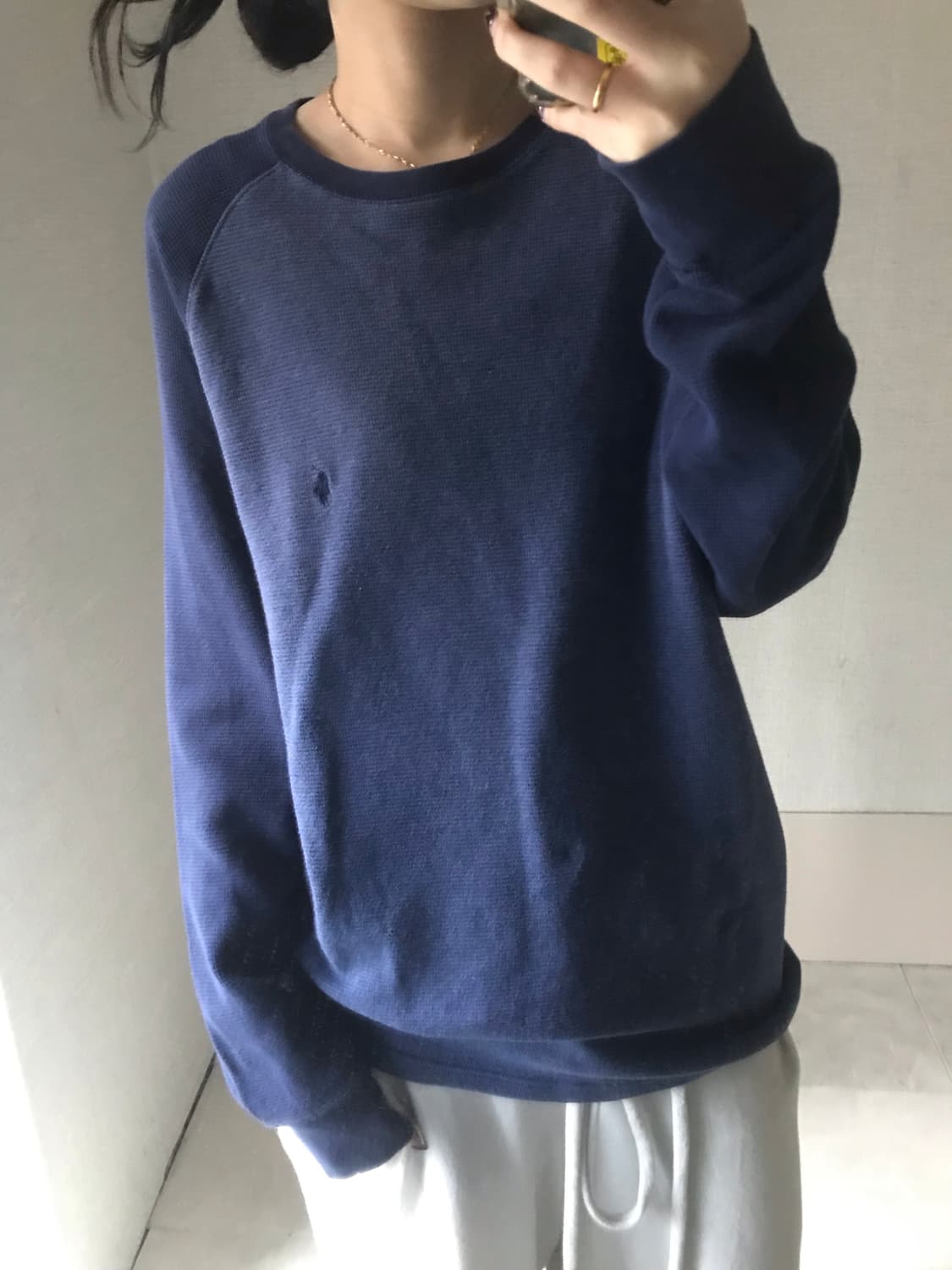 폴로 네이비 나그랑 와플 롱슬리브 상품이미지1