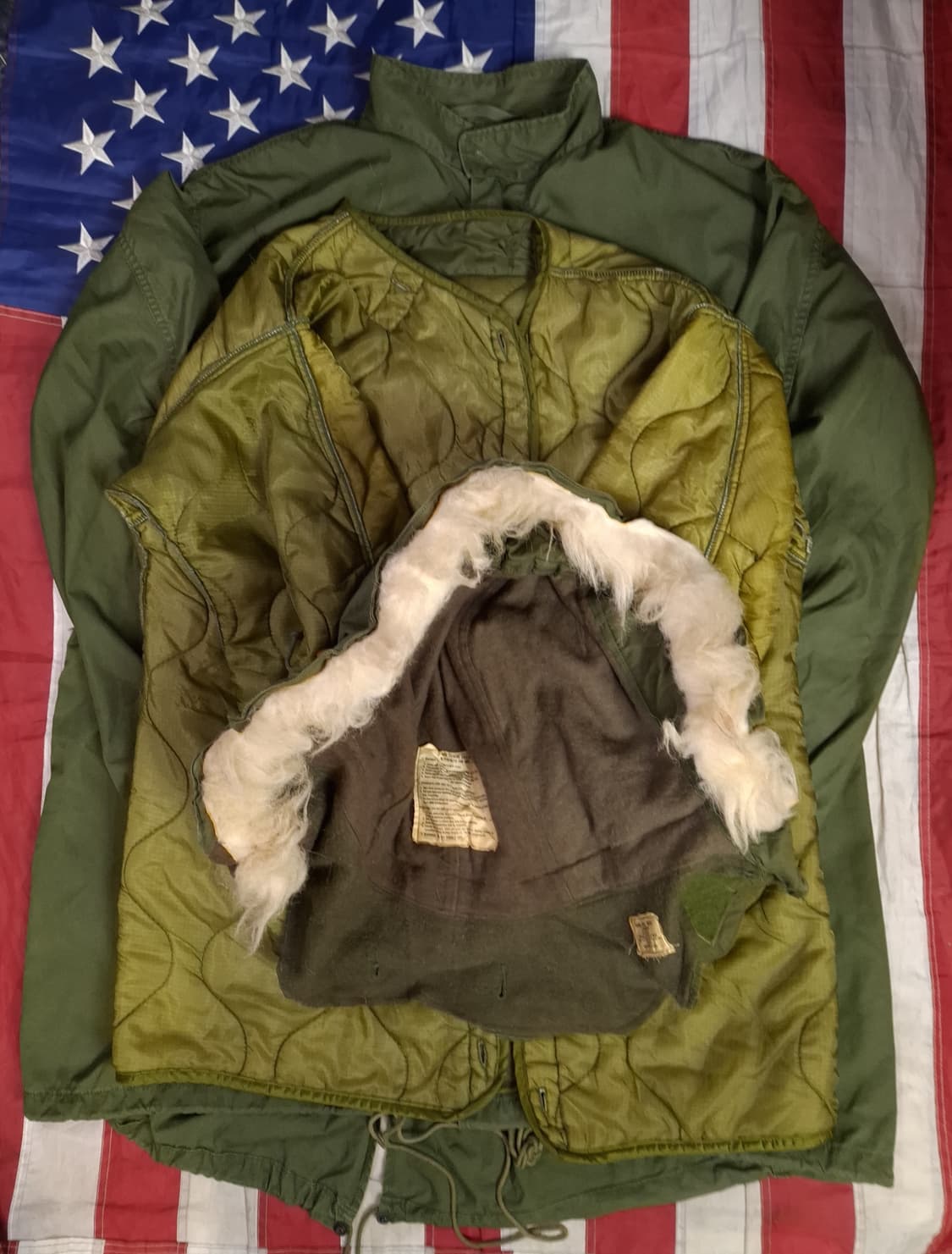 오리지날 미군 M-65 개파카 미듐사이즈 풀셋트 상품이미지1