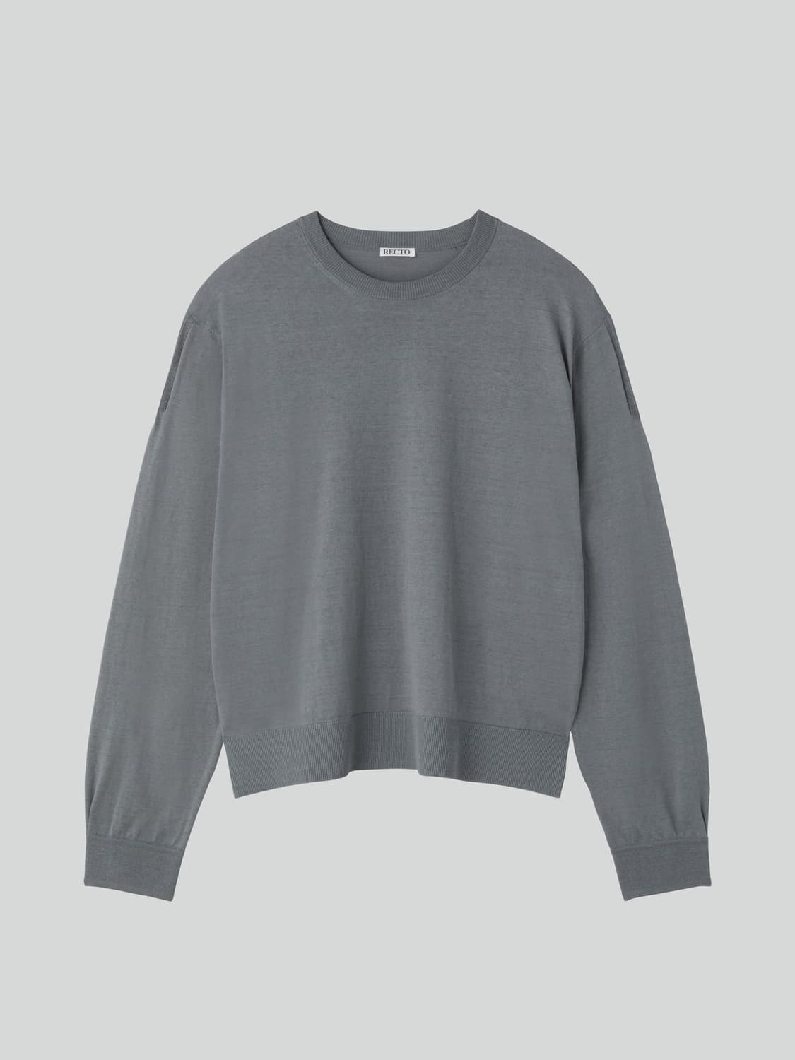 렉토 26SS 실크 린넨 커프스 디테일 니트 탑 쿨 그레이 상품이미지4