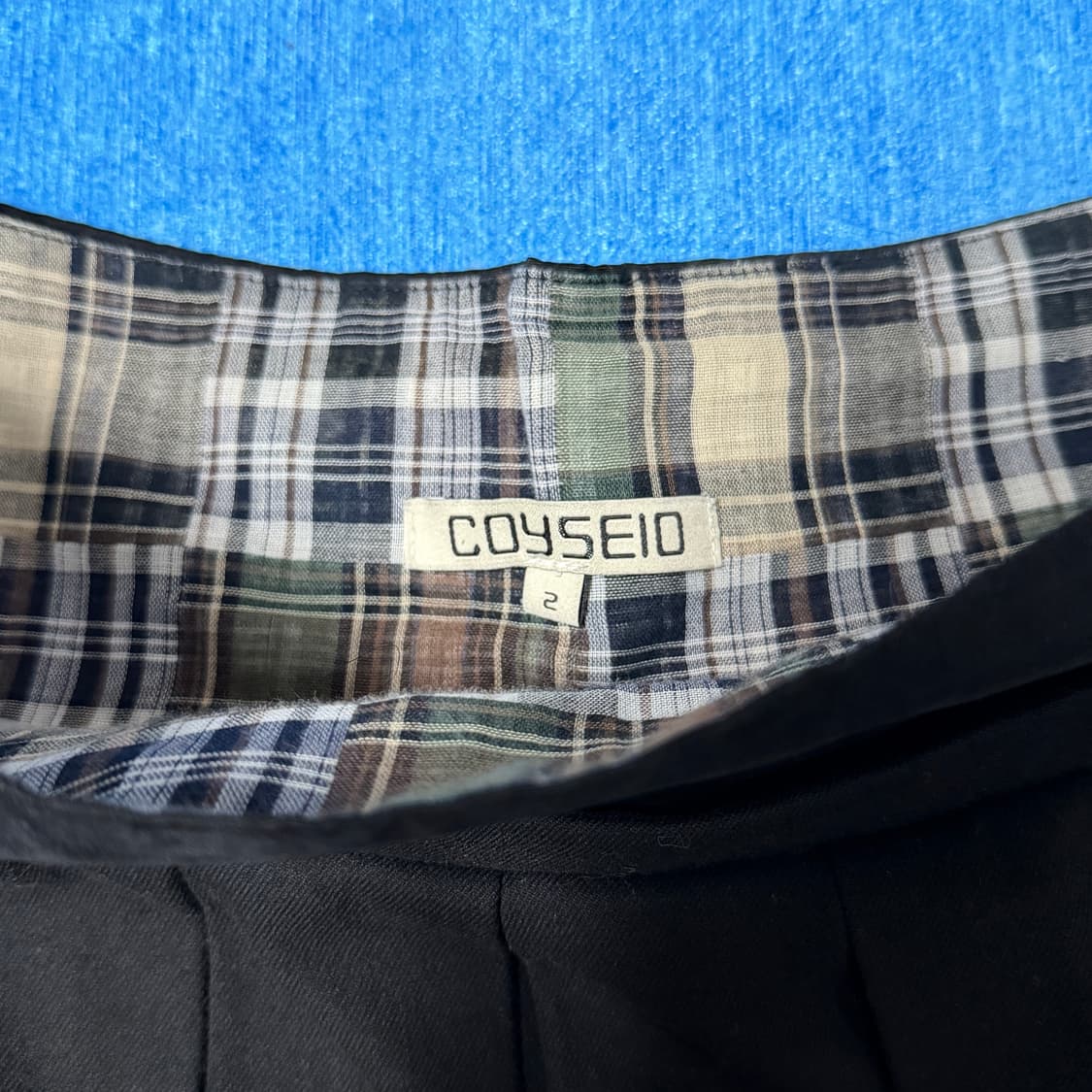 코이세이오 더블 웨이스티드 플리츠 스커트 블랙 2 상품이미지3