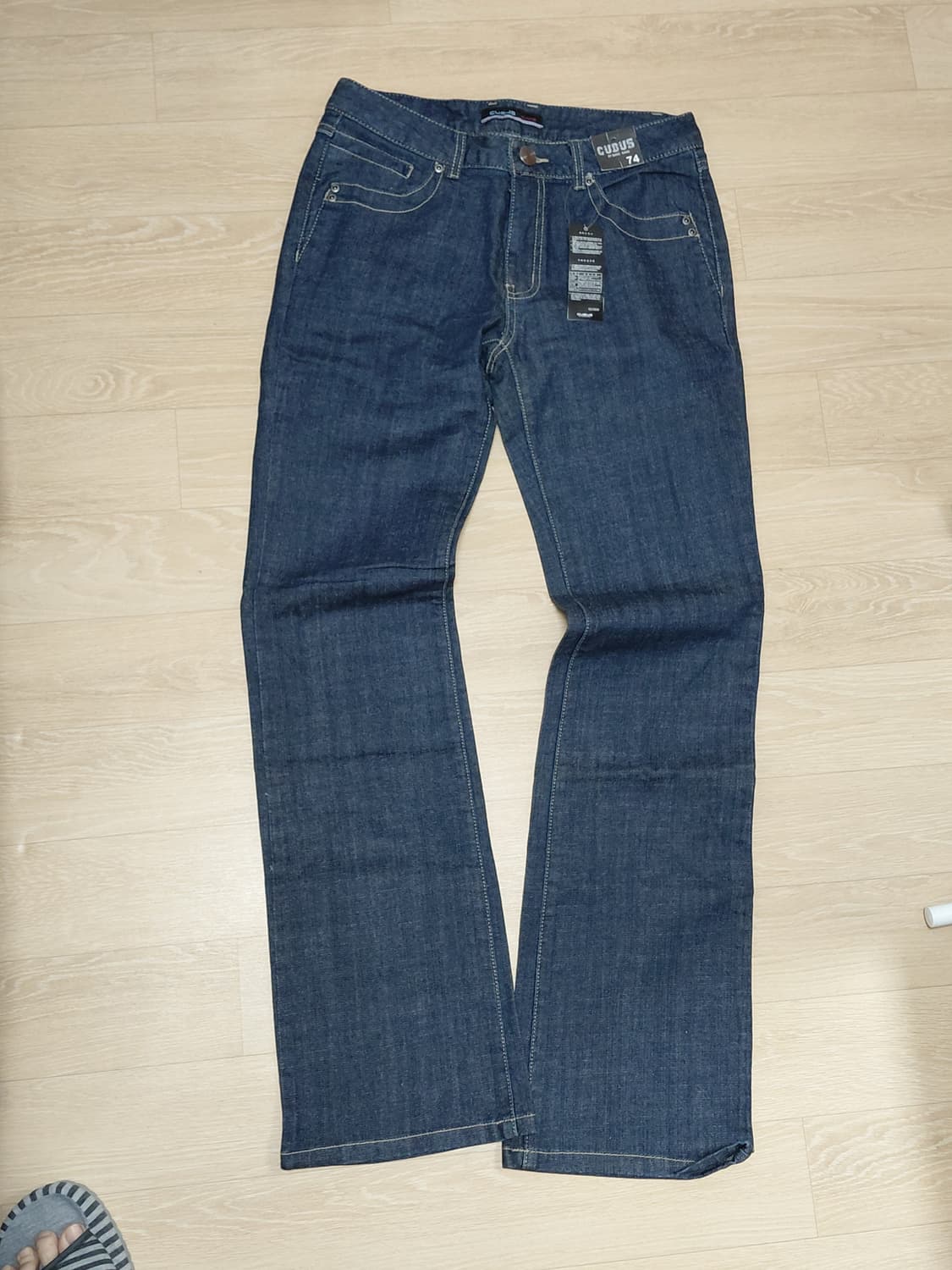 CUBUS 백스티치 스트레이트 인디고진 상품이미지2