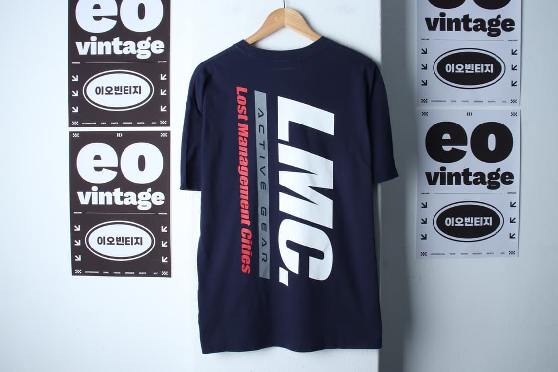 (L-XL) 엘엠씨 반팔 티셔츠 백로고 네이비 스트릿-H32256 상품이미지6
