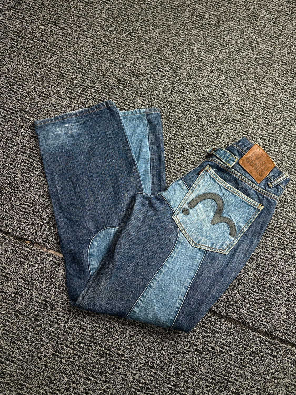 에비수 일판 og 패티워크드 신치백 데님 팬츠 2141 상품이미지1