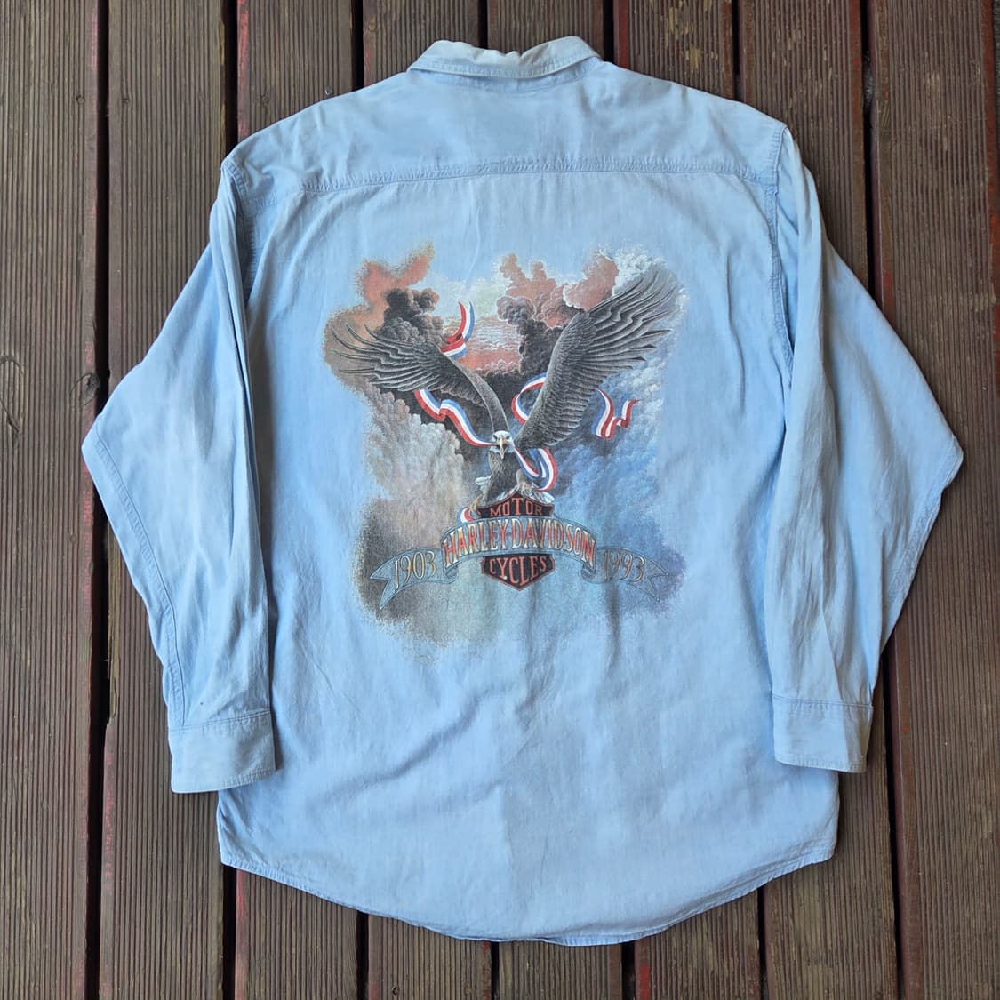 Harley Davidson 청 빅로고 셔츠 상품이미지4