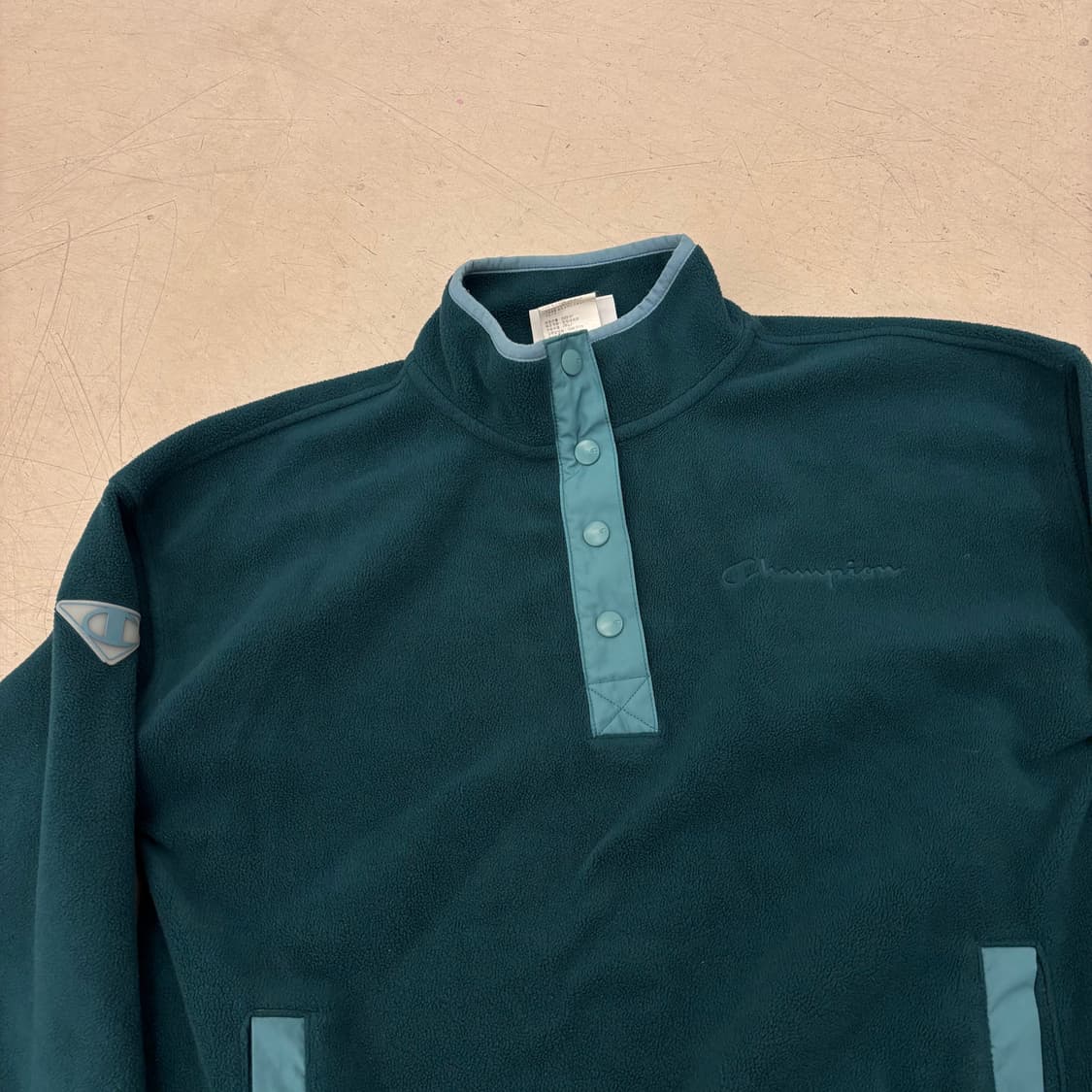 챔피온 플리스 그린 풀오버 아노락 상품이미지2
