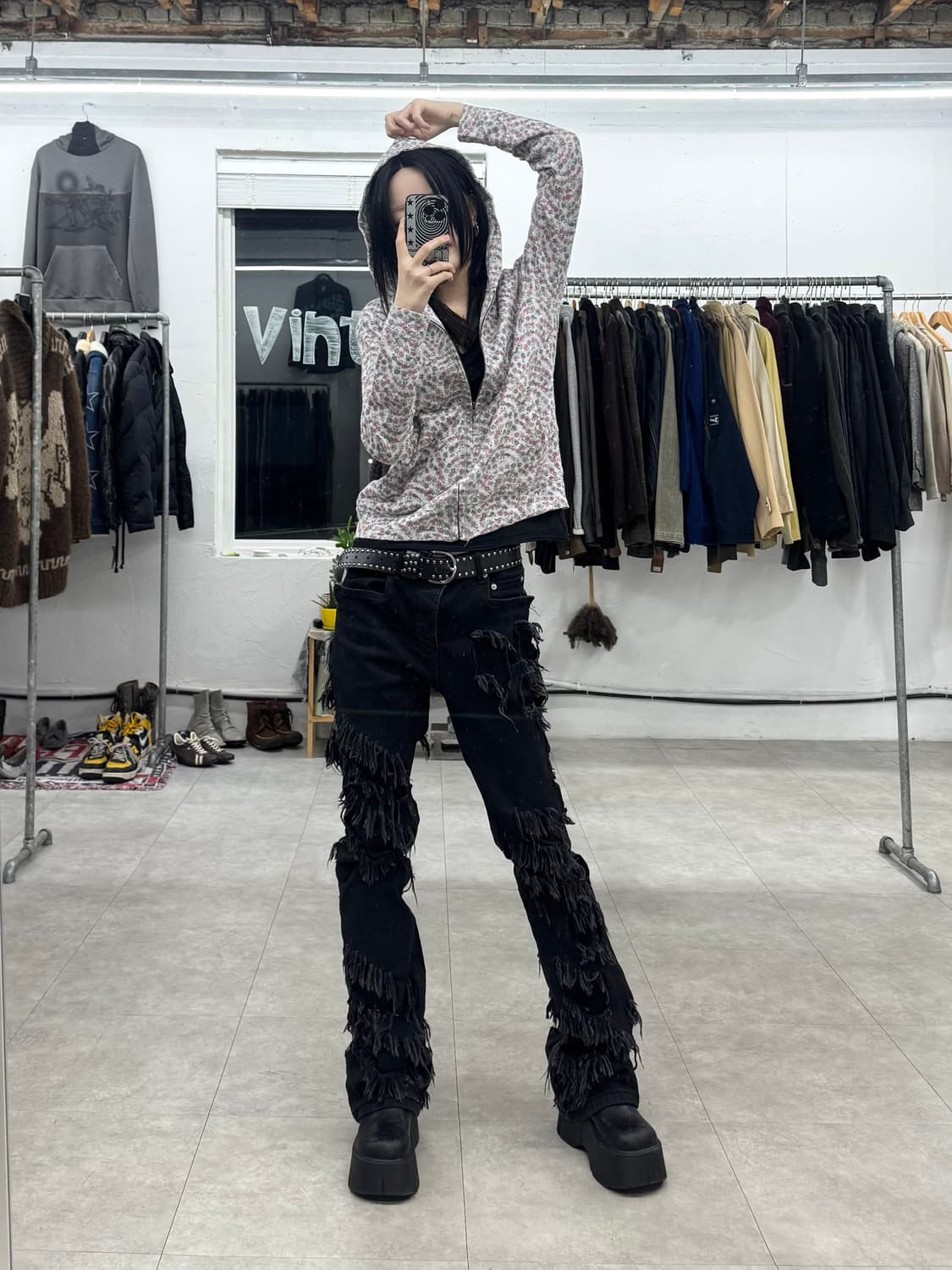 츠모리 치사토 리버티 플라워 후드 집업 상품이미지9