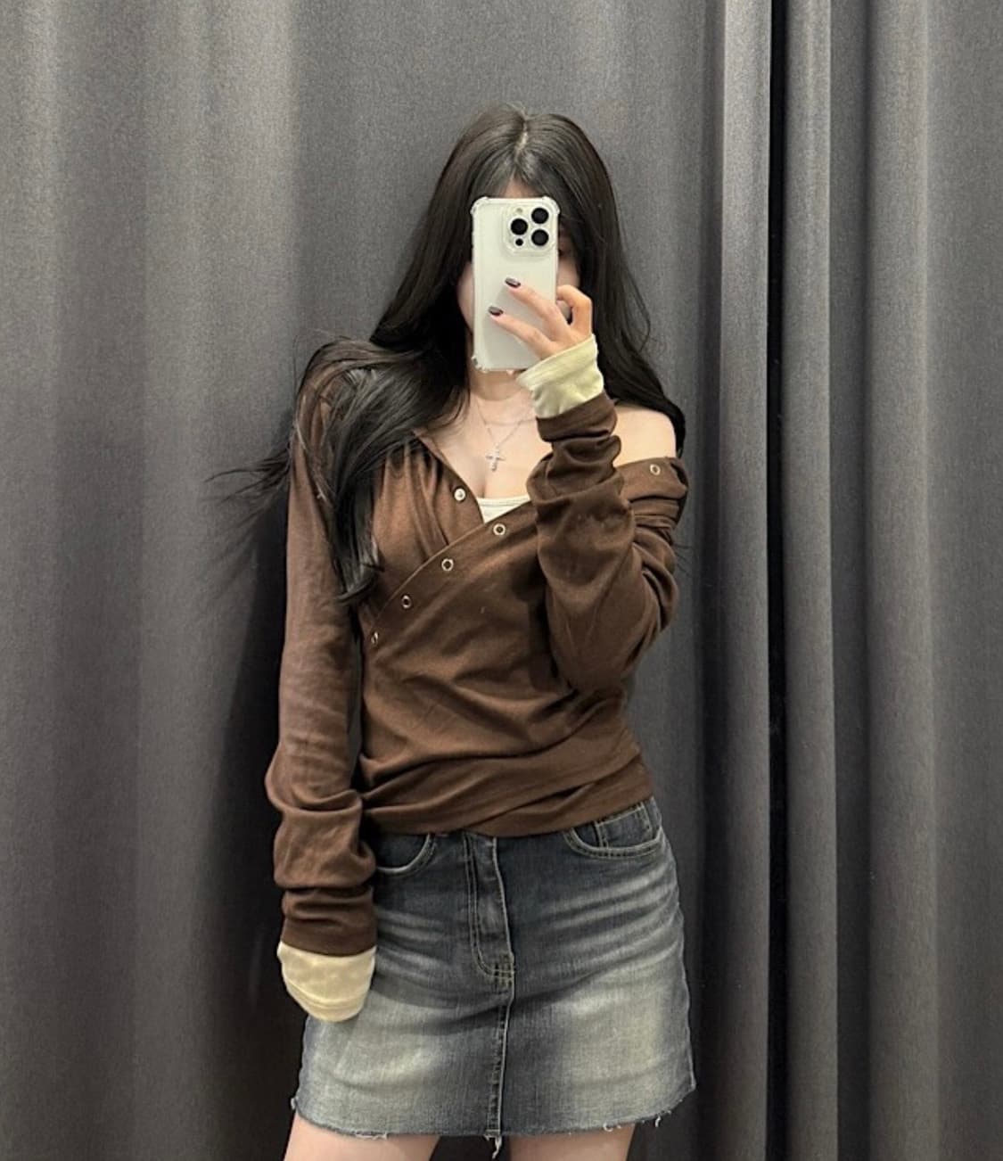 브라운 랩 후드 티 상품이미지1