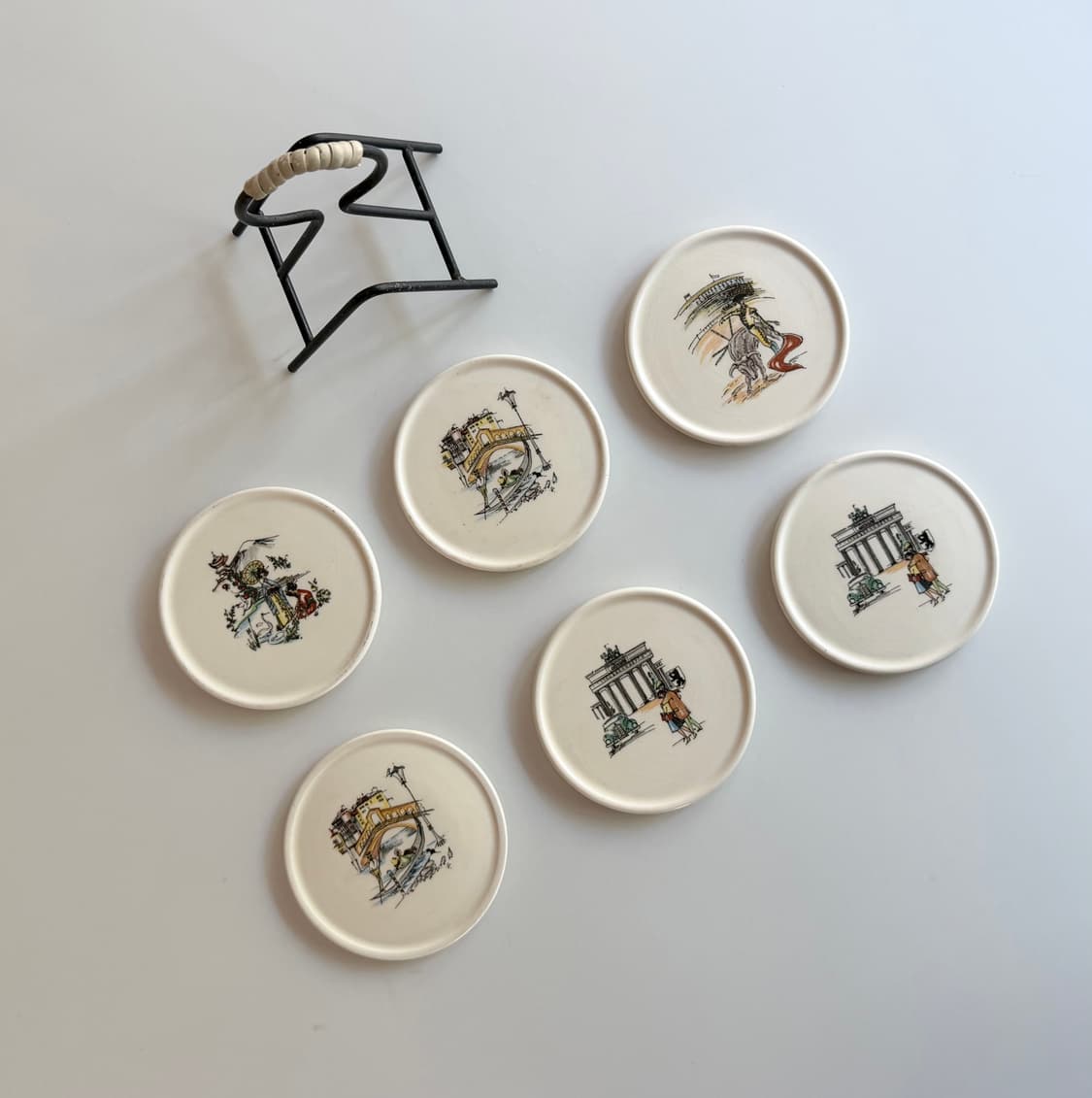 빈티지 세라믹 코스터 6개 세트  ( made in west german 상품이미지3