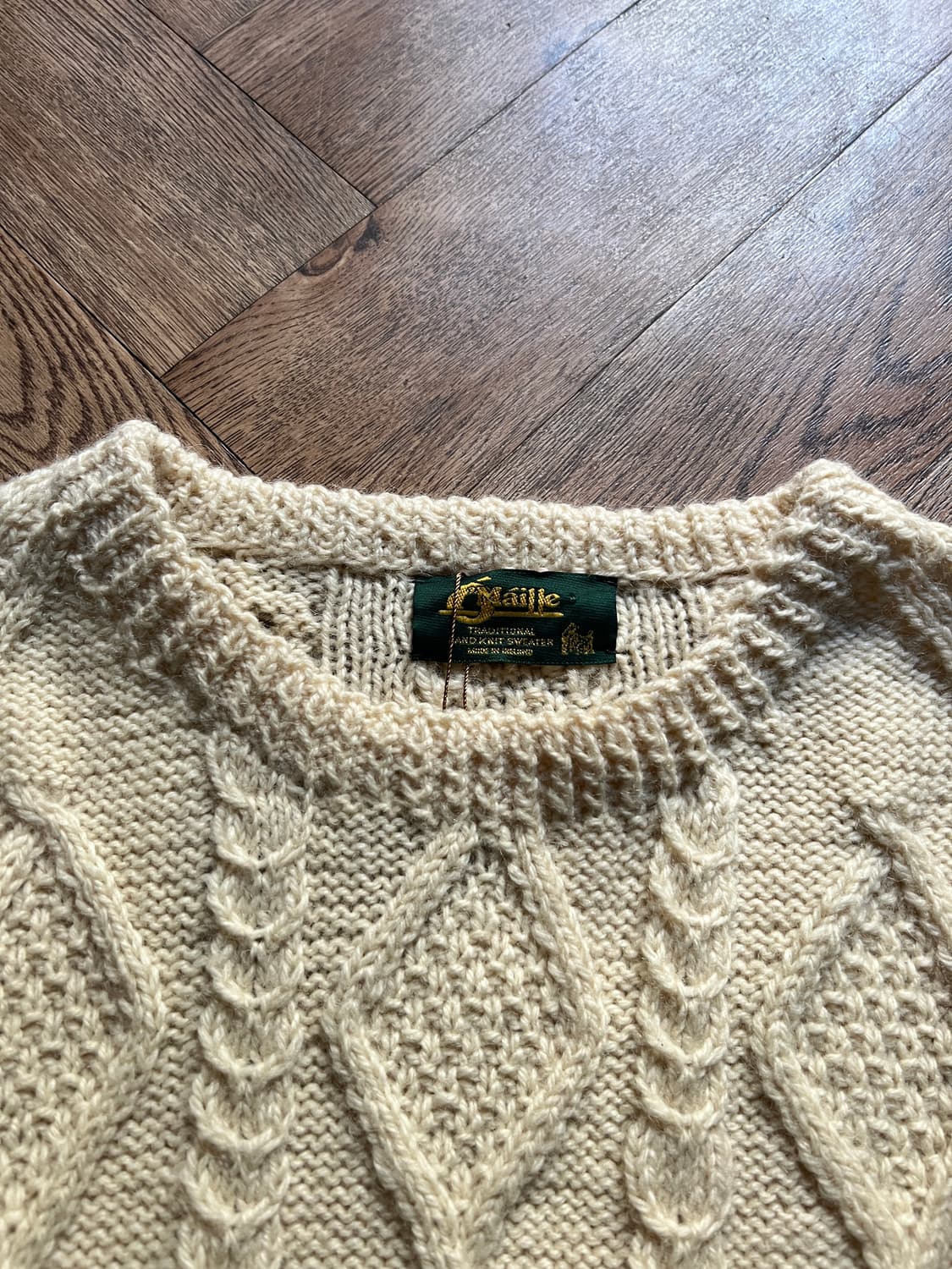 [L]90's 아일랜드제 핸드메이드 아란 피셔맨 스웨터 F2 상품이미지2