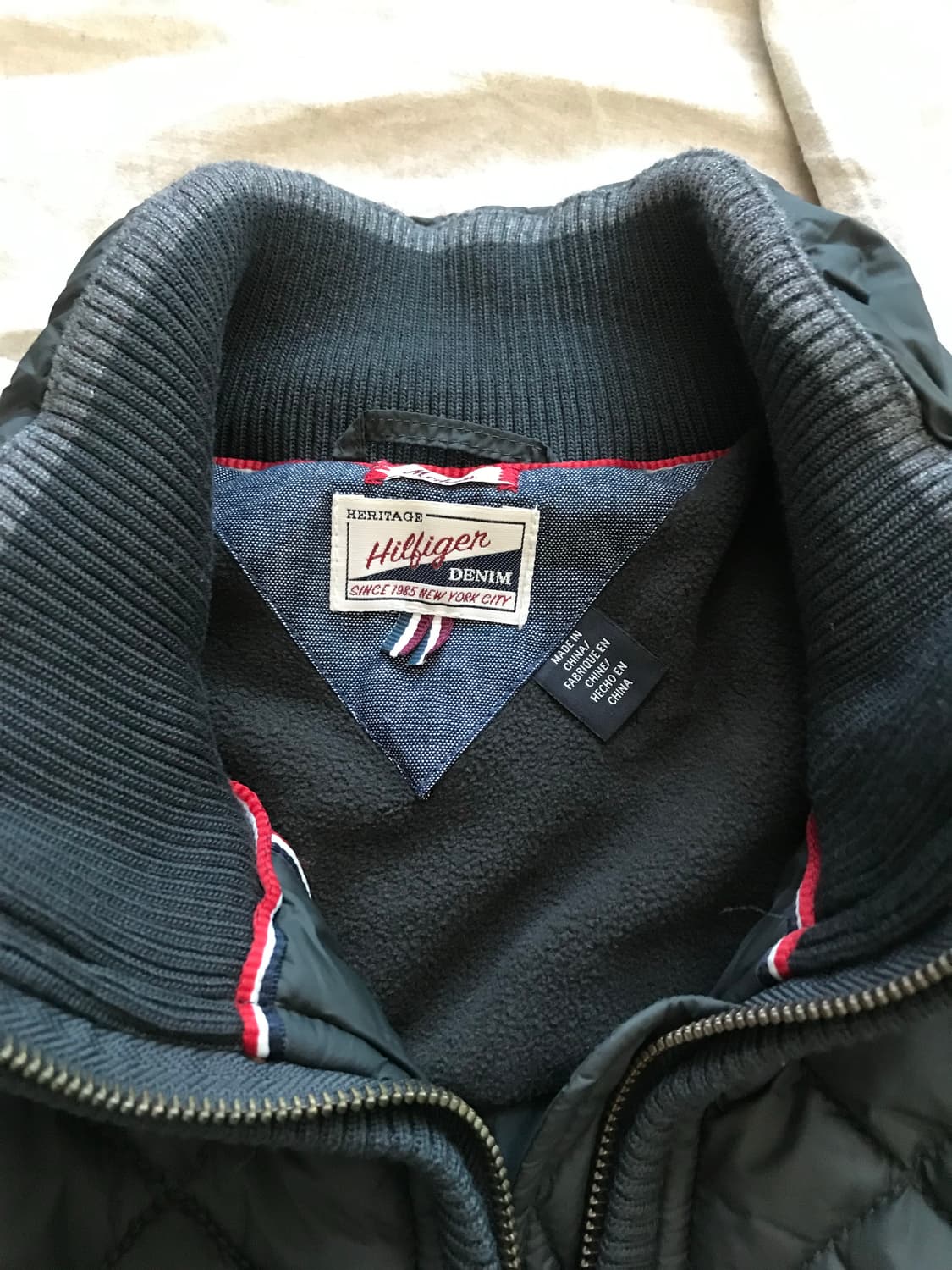 타미힐피거 로고 카키 퀄팅 패딩 상품이미지6