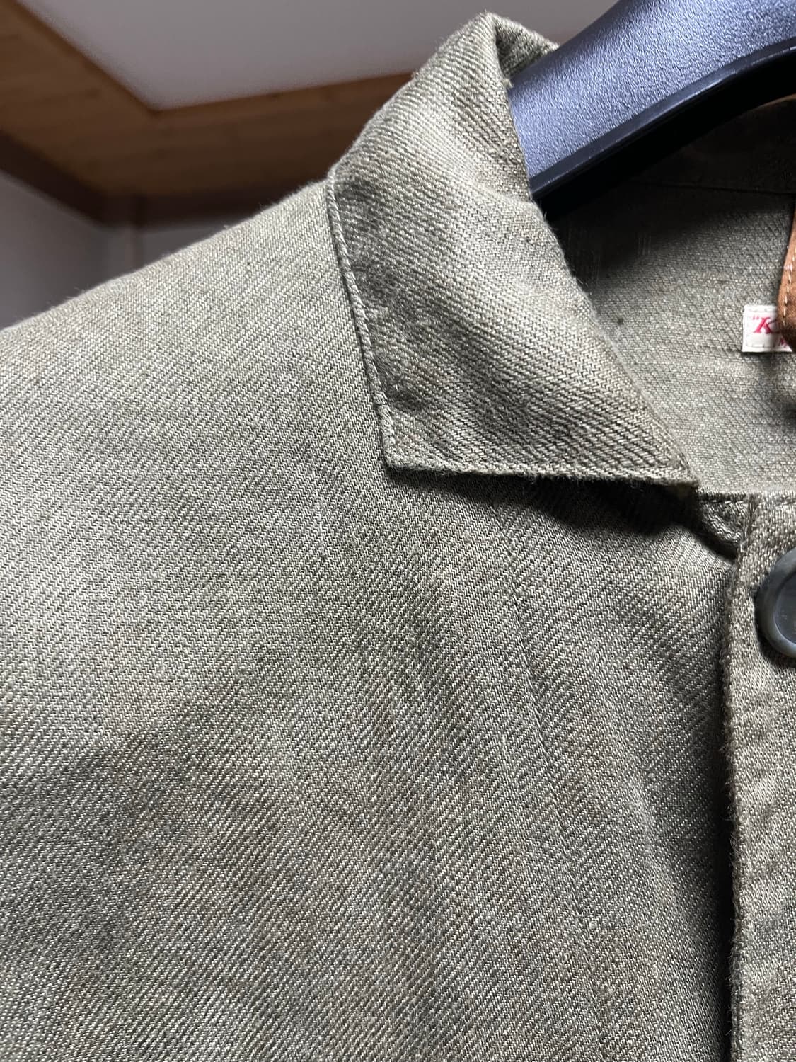 (2) 캐피탈 린넨 치노 크로스 X 개버 링고맨 커버올 카키 상품이미지5