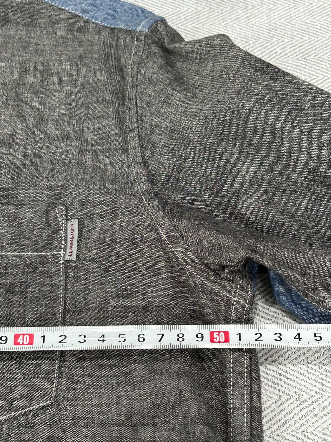 칼하트 블랙 데님 배색 셔츠 남성 M 상품이미지9