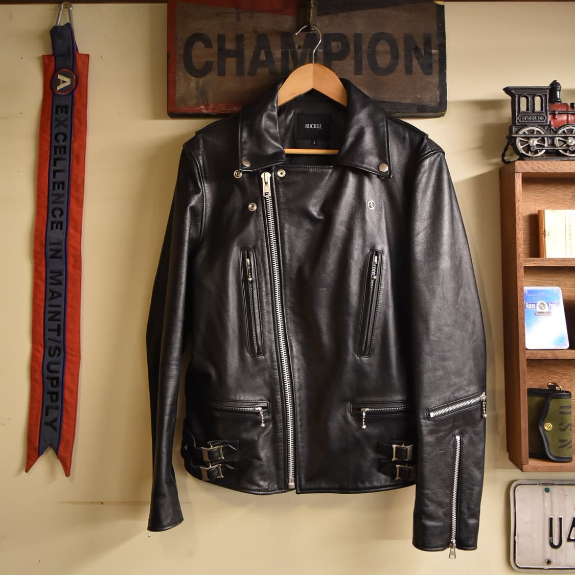 소가죽 라이더 자켓 블랙 (Ruckuz) 상품이미지8
