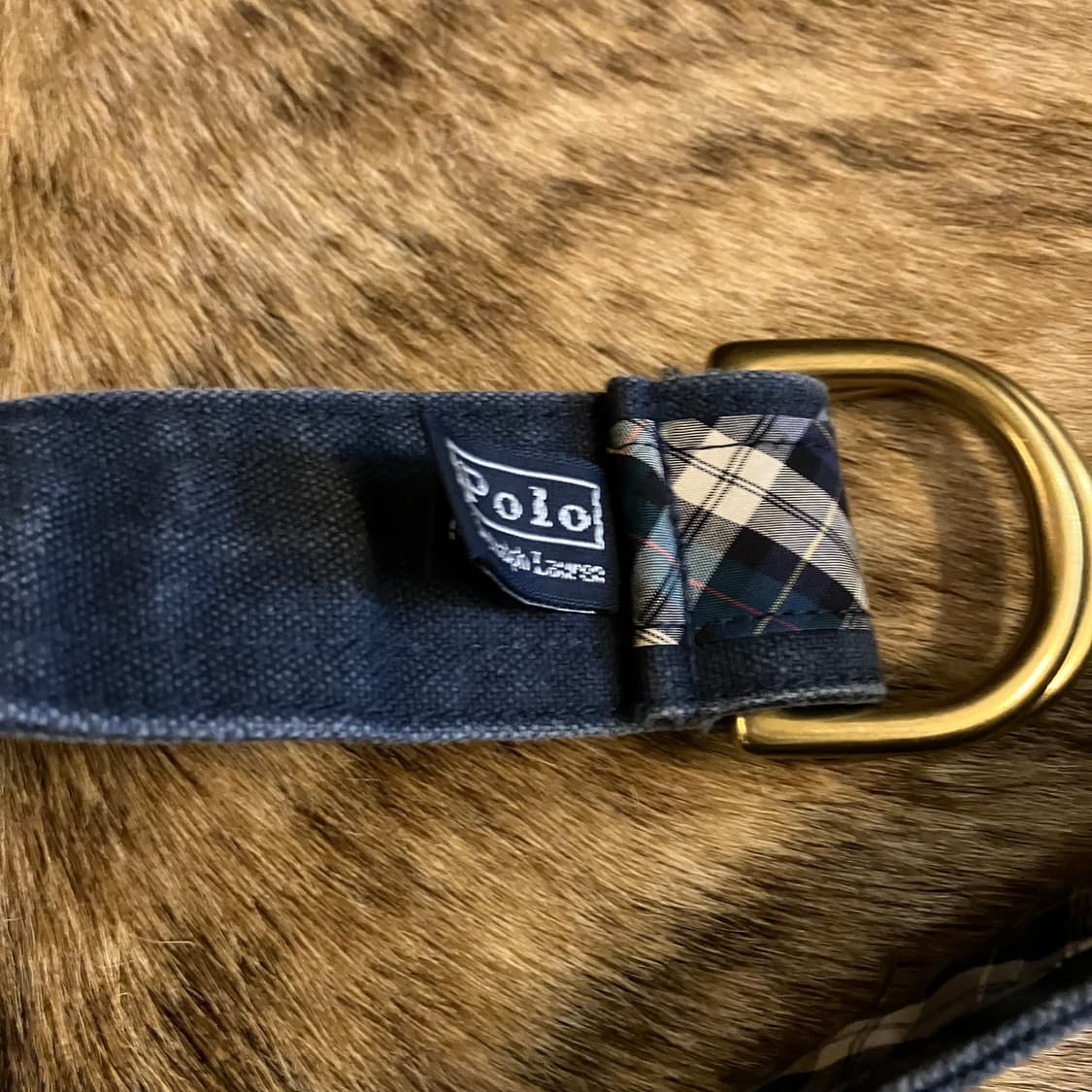 폴로 랄프로렌 코튼 체크 D링 벨트 32-36 상품이미지5