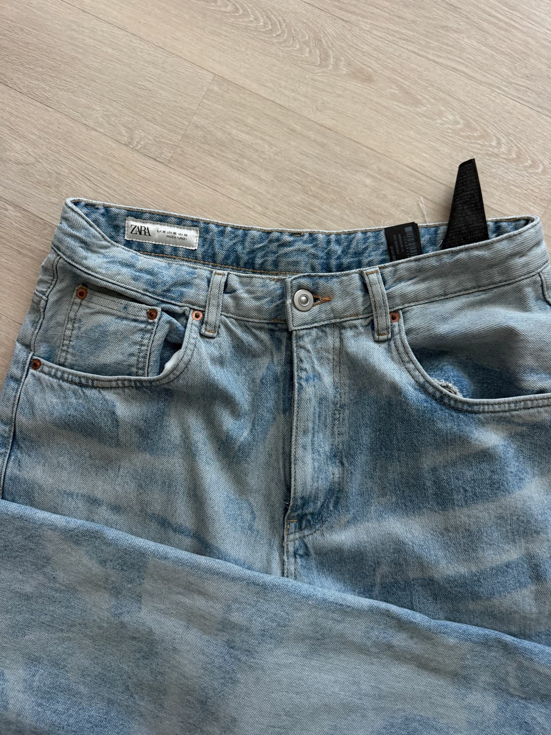 ZARA 와이드 데님 팬츠 라이트 블루 상품이미지3