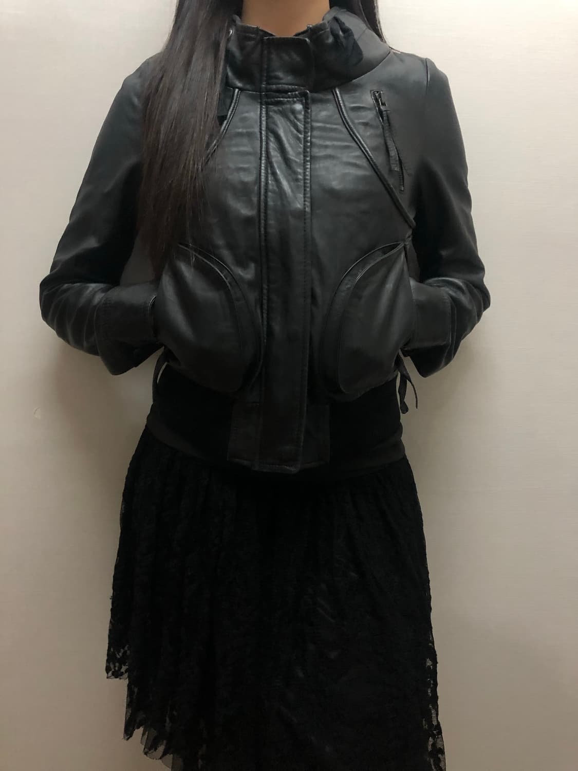 빈티지 블랙 펑크 양가죽 자켓 상품이미지9