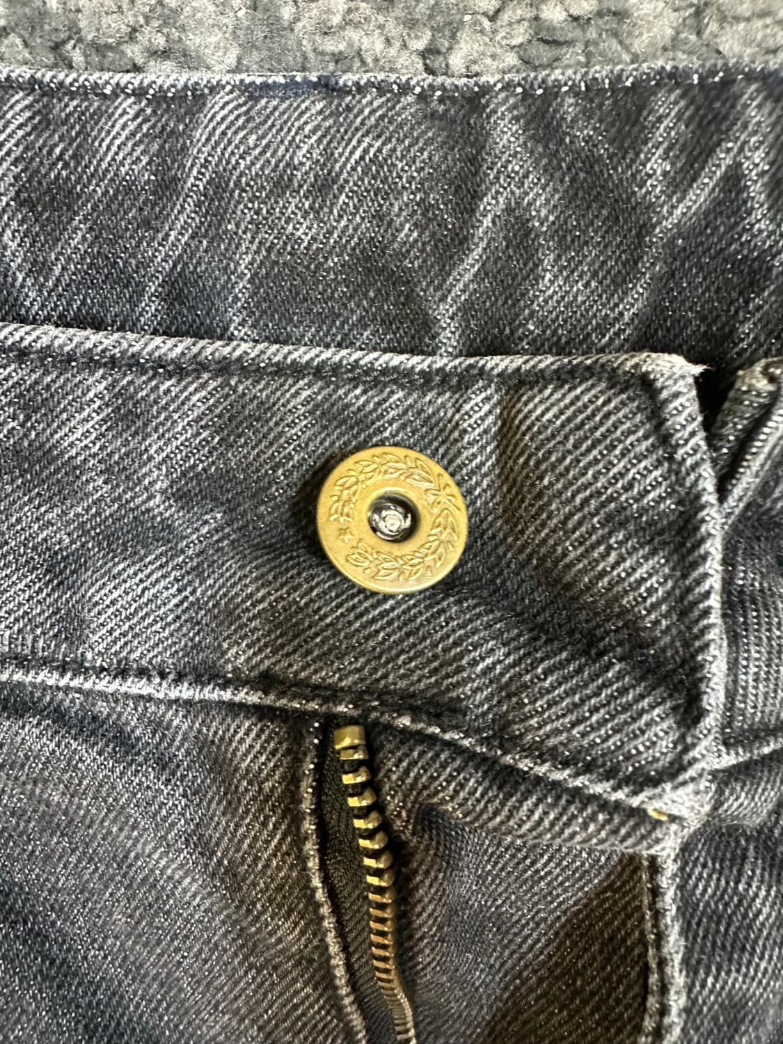 어 피스 오브 케잌 와이드 데님 블랙 L 상품이미지5