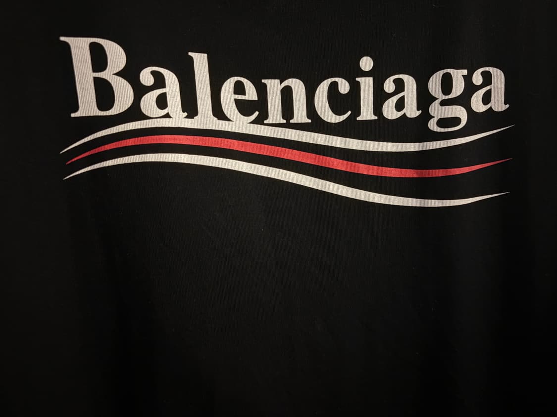 발렌시아가 웨이브로고 반팔 블랙L 상품이미지3