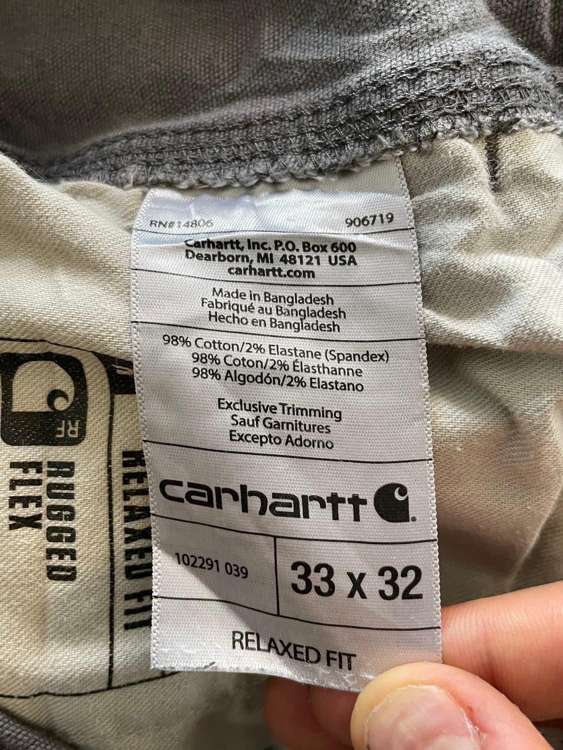 칼하트 카펜더 워크 그레이 팬츠바지(33) 상품이미지3