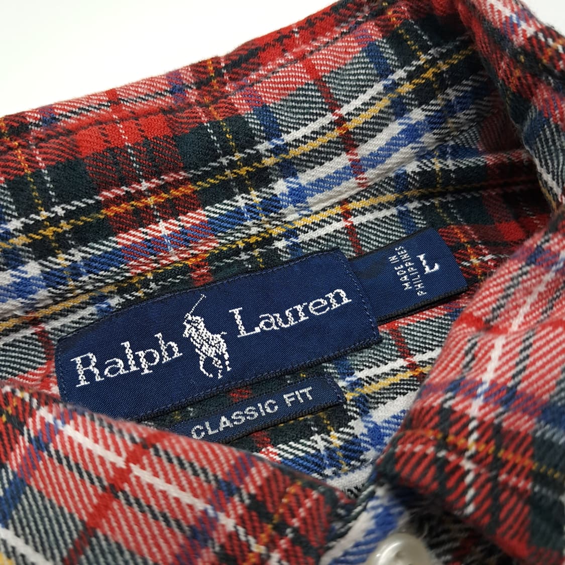 CL191 폴로 코튼 클래식핏 레드타탄 체크 셔츠 상품이미지3
