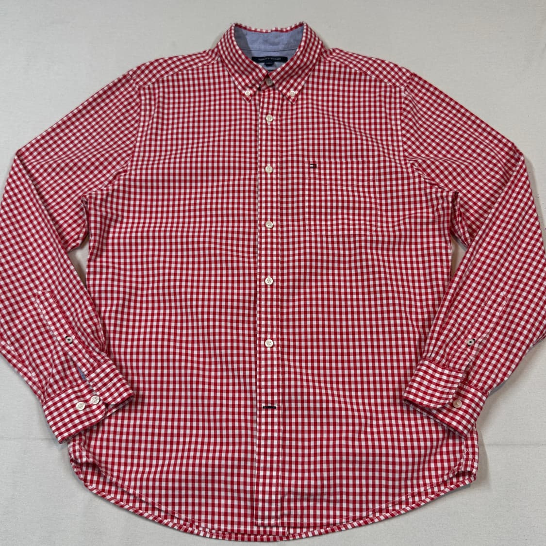 M) 타미힐피거 클래식핏 레드 깅엄 체크 셔츠 상품이미지2