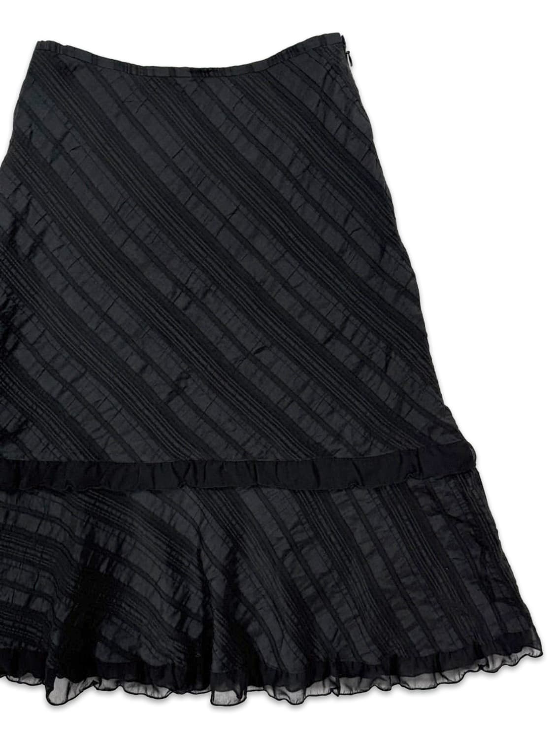 빈티지 블랙 모리 프릴 미디 스커트 상품이미지2