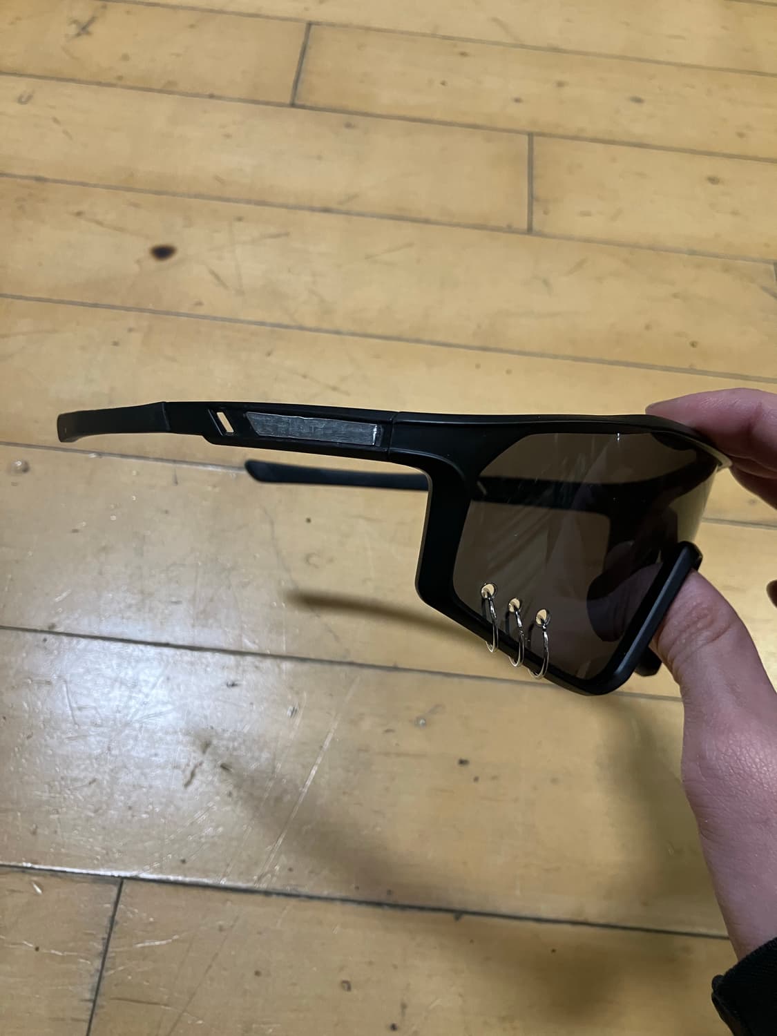 Japanese 90s 빈티지 레트로 아일렛 쉴드 블랙 선글라스 상품이미지3