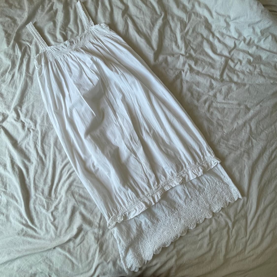 프렌치 코튼 자수 롱 드레스 원피스 상품이미지3